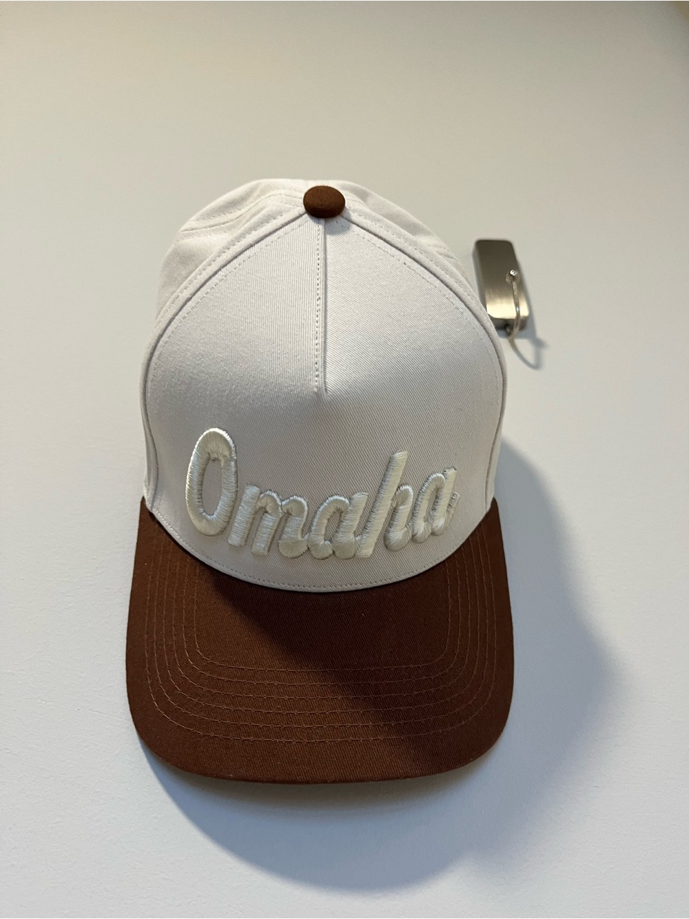 Omaha Embroidered Two-Tone Cap - White & Brown